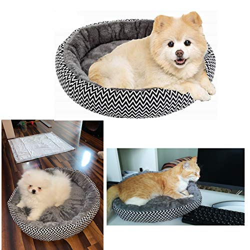 JZK Cama de donut de felpa suave y cálida para invierno, cama de perro pequeña, lavable para mascotas, colchón redondo para gatos, perros y cachorros de tamaño pequeño