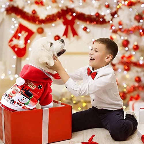 Kabxhueo Disfraz de Navidad de Pet, Traje de Navidad para Gatos Lindo Sombrero de Capa de Navidad con Papa Noel Gorrito Christmas Costume Apta para Perro Gato Conejo,S Back Length 25cm