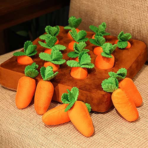 Kashine Juguetes De Tirón De Zanahoria, Juguete De Peluche para Mascotas, Juguete De Mascar para Perros, Peluche De Zanahorias Vegetales De Peluche, Colchoneta para Perros Gatos