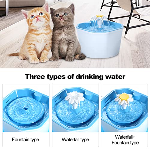 Kavolet Fuente para Gatos 1.6L Silenciosa, Bebedero Gato, Bebedero Automático Mascotas Gatos con Filtro De Carbón Activado Y Bomba De Agua