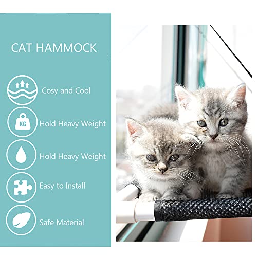 Kavolet Hamaca para Ventana de Gato, Cama de Perca Transpirable, Mejorada, con 4 ventosas Ultra Resistentes, Las Capas Individuales del Gato Hamaca de Descanso del Asiento del Animal doméstico