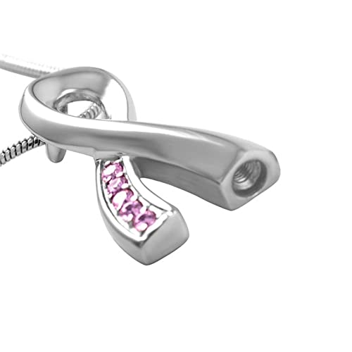 KBFDWEC Acero Inoxidable Brillante Rosa púrpura Cristal Ceniza Titular Mascota urna Perro/Gato urnas Colgante Collar joyería Conmemorativa Mujeres Rosa