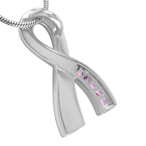 KBFDWEC Acero Inoxidable Brillante Rosa púrpura Cristal Ceniza Titular Mascota urna Perro/Gato urnas Colgante Collar joyería Conmemorativa Mujeres Rosa