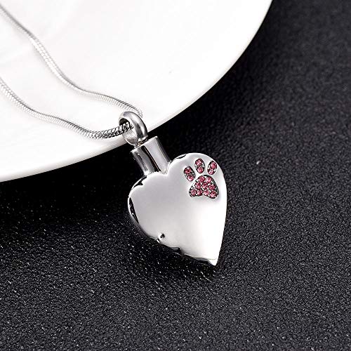 KBFDWEC Joyería Conmemorativa Ya no está a mi Lado, Pero para Siempre en mi corazón Collar de urna de cremación con medallón Tallado para Perros y Gatos