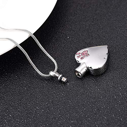 KBFDWEC Joyería Conmemorativa Ya no está a mi Lado, Pero para Siempre en mi corazón Collar de urna de cremación con medallón Tallado para Perros y Gatos