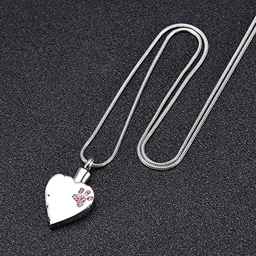 KBFDWEC Joyería Conmemorativa Ya no está a mi Lado, Pero para Siempre en mi corazón Collar de urna de cremación con medallón Tallado para Perros y Gatos