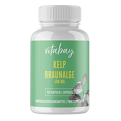 Kelp 500 mg - algas marrones - 250 cápsulas - fuente natural de yodo