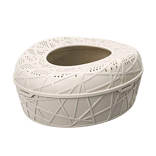 KGDC Gatera Arenero WC Tipo de Entrada Superior Caja de Arena Lucha contra Salpicaduras Inodoro for Gatos Plegado en la Cuenca de Arena for Gatos Semi-Cerrado Espacio Extra Grande Caja de Arena