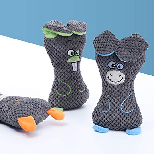 KingbeefLIU Juguete para Mascotas Mascota Orejas Erectas De Peluche Animal De Dibujos Animados Pato Vocal Perro Juguete Anti-mordida Muñeca para La Dentición Perro*