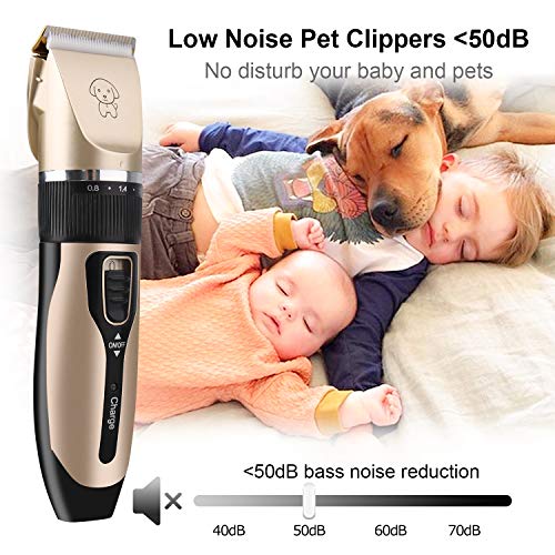 KINGLEAD Cortapelos Perros, Maquina de Cortar Pelo para Perros,Cortapelos Inalámbrico para Mascotas Bajo Ruido,Recortadora Eléctrica USB Recargable,Cortauñas para Mascotas Esquiladora para Perros