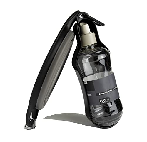 Kit de cuenco + botella de viaje para perros o gatos, juego de cuenco de 500 ml + botella de 500 ml (gris)