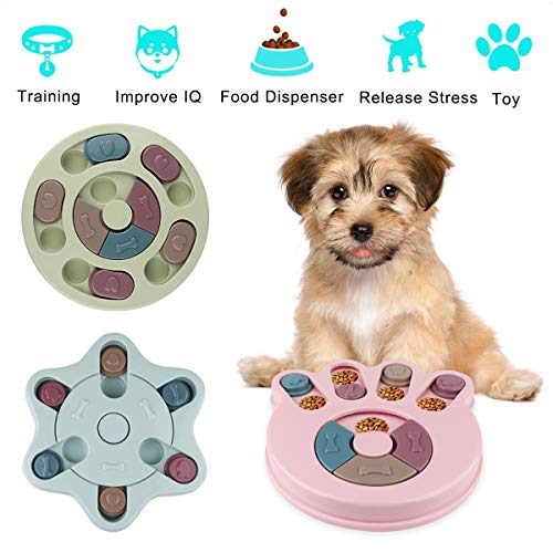 KOLLNIUN Juguete de alimentación para perros, dispensador de golosinas para cachorros, dispensador interactivo, dispensador lento, alimentación para mascotas, mejora el IQ juego de cerebro