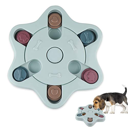 KOLLNIUN Juguete de alimentación para perros, dispensador de golosinas para cachorros, dispensador interactivo, dispensador lento, alimentación para mascotas, mejora el IQ juego de cerebro