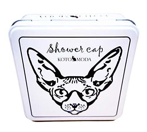 Kotomoda Shower Caps for Sphynx Cats and Other Hairless Cats in a Tin Gift Box