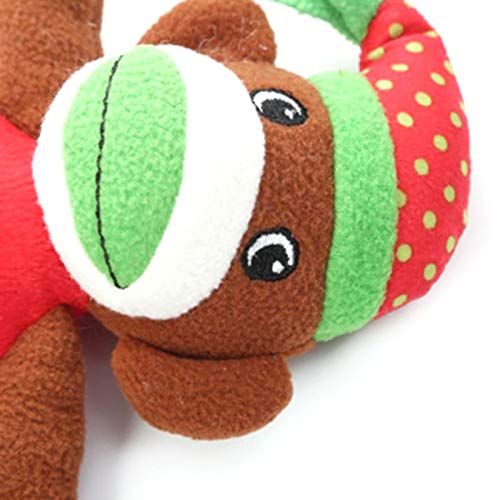 Ksydhwd Peluches para Perros 2 Piezas De Juguete De Peluche Masticable De Perro con Forma De Mono Navideño con Sirena Incorporada, Rascador Suave para Mascotas, Juego De Patas para Moler