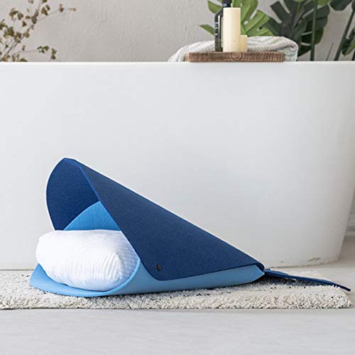 KUANDARYJ Moda Cueva para Animales Cama Cueva para Gatos Ballena Forma con cojín Extra Grueso Casa de Fieltro para Mascotas Comodo, Blue