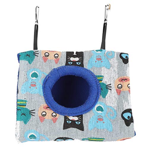 Kudoo Casa de Nido de Pájaros, Casa de Nido de Pájaros Cálida, Hamaca Colgante de Felpa para Mascotas, Hamaca Colgante de Felpa para Pájaros, Cama para Dormir, Jaula de Pinzón Mullida(L)