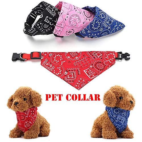 KUNHEV Collar para mascotas con cuello triangular, baberos para cachorros, de vestir, lavable, para decoración de cuello, bufanda de gato (M-rojo)