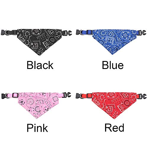KUNHEV Collar para mascotas con cuello triangular, baberos para cachorros, de vestir, lavable, para decoración de cuello, bufanda de gato (M-rojo)