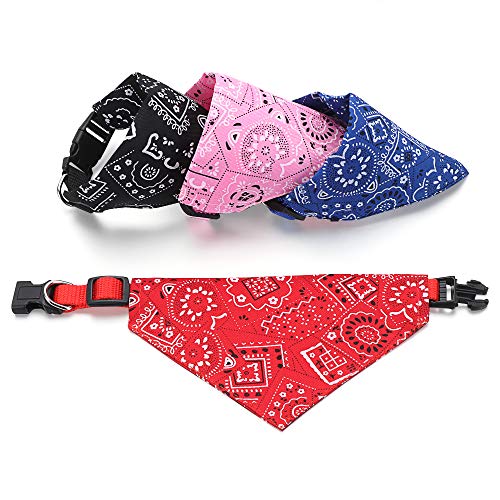 KUNHEV Collar para mascotas con cuello triangular, baberos para cachorros, de vestir, lavable, para decoración de cuello, bufanda de gato (M-rojo)