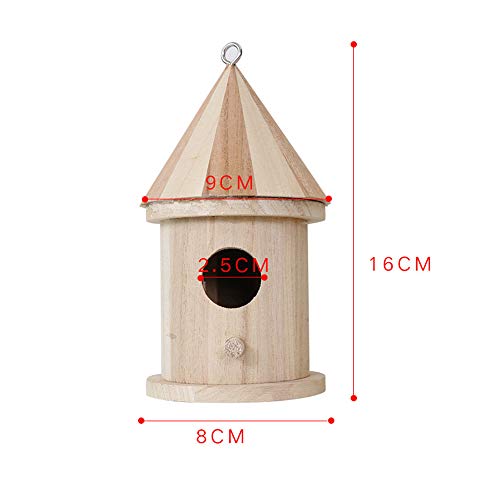 LACKINGONE Jaulas para pájaros de Madera, Casas para pájaros, Caja de Anidación Colgante DIY, Nido de Pájaro Empalme Maciza, Casa de Pájaros para el Hogar y al Air Libre (2PCS)