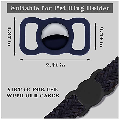 LADES Fundas protectoras de silicona para AirTag 2 piezas para el seguimiento del perro y del gato Airtags Localizador Funda protectora compatible con AirTag