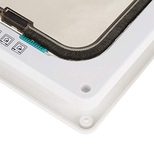 Lahome - Puerta de plástico, puerta para gatos, automática, puerta magnética, pequeña gatera silenciosa, con 4 modos de acceso, color blanco