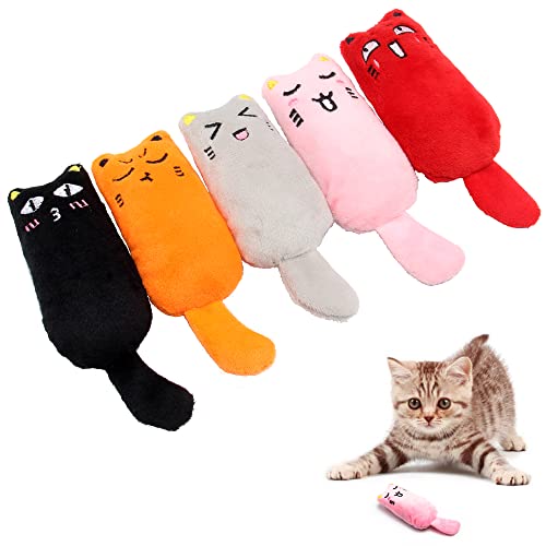 LanYing 5 Piezas Juguetes de Hierba Gatera Juguetes Hierba Gatera Juguetes para Gatos Interactivos Rascar el Gato Jugar Masticar Limpiar Los Diente