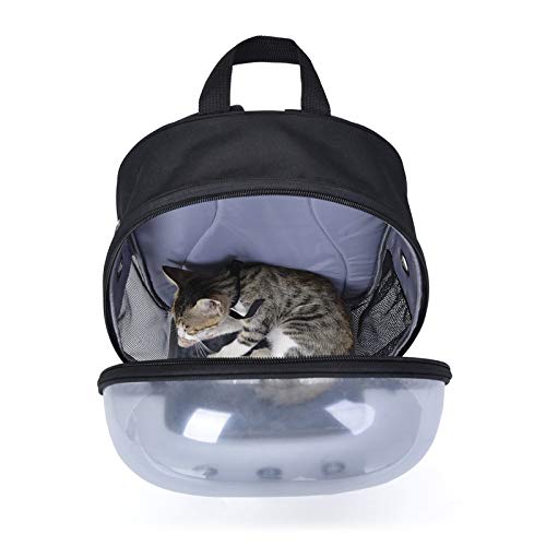 Laughify Mochila PortáTil para Mascotas, Mochila de Viaje, CáPsula Espacial Transparente y Transpirable, Paquete Frontal Trasero para Gato, Cachorro, Perro