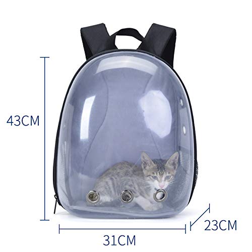 Laughify Mochila PortáTil para Mascotas, Mochila de Viaje, CáPsula Espacial Transparente y Transpirable, Paquete Frontal Trasero para Gato, Cachorro, Perro