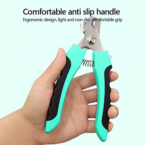 Laytoo Tijeras de uñas para perros, cortaúñas de gato con protección de seguridad, lima de uñas para cachorros, cuchilla afilada de acero inoxidable, herramienta profesional para aseo de mascotas
