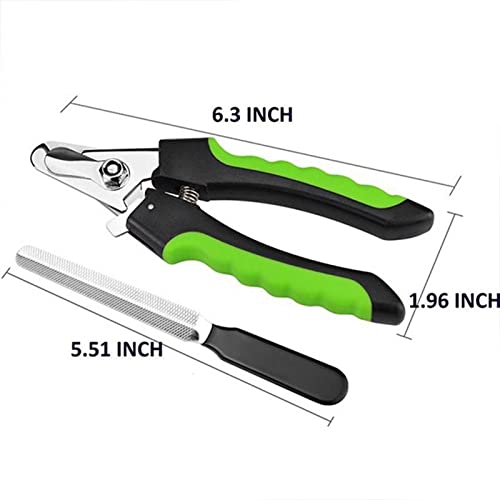 Laytoo Tijeras de uñas para perros, cortaúñas de gato con protección de seguridad, lima de uñas para cachorros, cuchilla afilada de acero inoxidable, herramienta profesional para aseo de mascotas