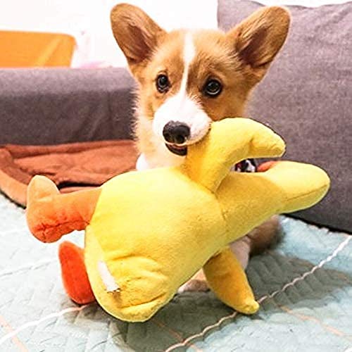 LDDZAU Peluche para Mascotas, muñeco de Peluche, Pato Amarillo, Almohada de Felpa, Cachorro, Gato, chirriante, Resistente a Las mordeduras, Juguete de liberación de presión