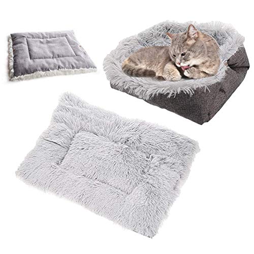 Ledeak Cama Perros, Mascota Gatos Gatitos Mediano Pequeño Cojín Cesta Sofá Suave Cachorro Animales Antiestres Lavables Interior Invierno Mullida Extraíble para Dormir Descansar(Gris)