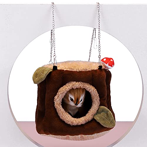 LeerKing Cama Conejos Casa Animal para Hamster Cueva Roedores Suave Nido Ratón Hamaca Conejo Tema del Bosque -M