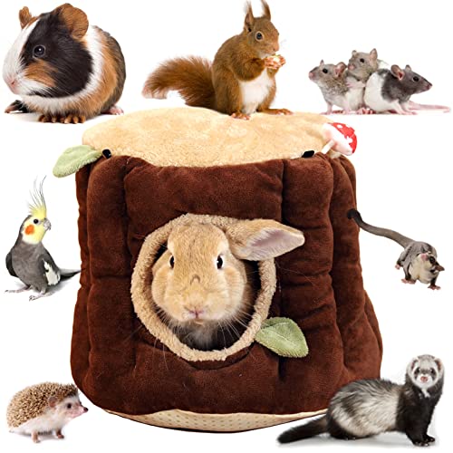LeerKing Cama Conejos Casa Animal para Hamster Cueva Roedores Suave Nido Ratón Hamaca Conejo Tema del Bosque -M