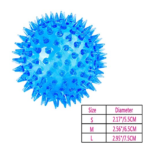 Leezo Bola de juguete para mascotas Perro Cachorro Gato Mascota Luminosa Elástica Squeaky PVC Muerde Masticar Bolas de Rebote de Erizo Divertido Juguete Suministros de Entrenamiento (color al azar)