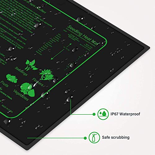 LERWAY Esterilla de calefacción para plantas de semillero impermeable para invernadero de 21 W para bandeja de germinación de propagación hidropónica, terrario, reptil, anfibio