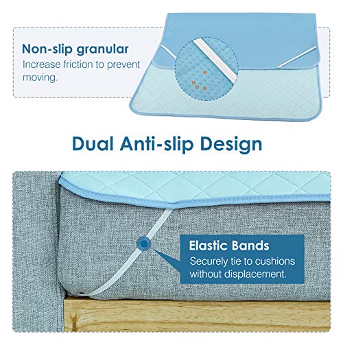 Lewondr Almohadilla de Enfriamiento Ultra-Absorbente, 120x70cm Esterilla Impermeable Lavable Reutilizable, Pañales de Entrenamiento Cómodo Antideslizante Ideal para Mascotas Adultos Bebé, Azul