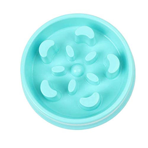 LHQ-HQ Flor de la diversión del Perro casero alimentador de Comida for Gatos Lenta Cuenco del Perrito de Lucha contra la estrangulación Tazón Comedero de Alimentos (Color : Blue)