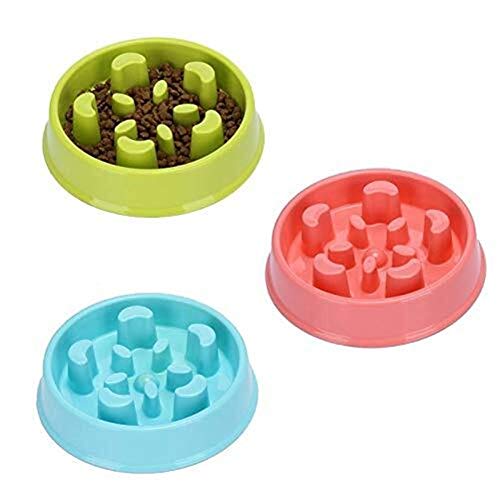 LHQ-HQ Flor de la diversión del Perro casero alimentador de Comida for Gatos Lenta Cuenco del Perrito de Lucha contra la estrangulación Tazón Comedero de Alimentos (Color : Blue)