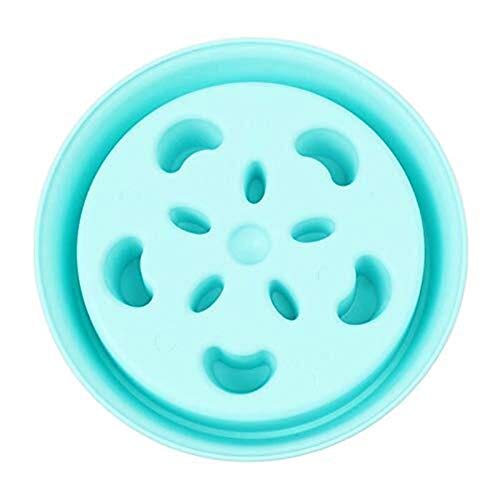 LHQ-HQ Flor de la diversión del Perro casero alimentador de Comida for Gatos Lenta Cuenco del Perrito de Lucha contra la estrangulación Tazón Comedero de Alimentos (Color : Blue)