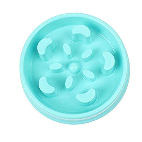 LHQ-HQ Flor de la diversión del Perro casero alimentador de Comida for Gatos Lenta Cuenco del Perrito de Lucha contra la estrangulación Tazón Comedero de Alimentos (Color : Blue)
