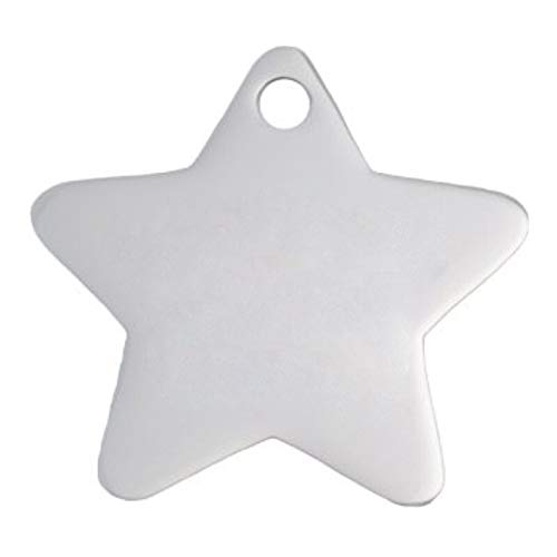LIANYG 2 PCS Personalizado Pet ID Etiqueta Grabado Acero Inoxidable Nombre Etiquetas Cuello Accesorio Colgante Película Personalizada Perro Placa de Gato Placas para Perros 855 (Color : Star)