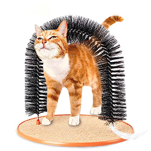 Lilangda Arco Rascador para Gatos, Masajeador De Gatitos Y Arco para Rascar para Mascotas Auto-Aseo con Almohadilla para Rascar En La Parte Inferior, Gatos Y Gatitos Juguetones