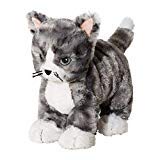 LILLEPLUTT - Peluche de gato, color gris y blanco