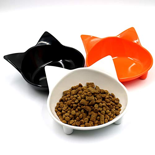 Lindo gato oído mascota lenta alimentación tazón para perro gatito -slip rojo