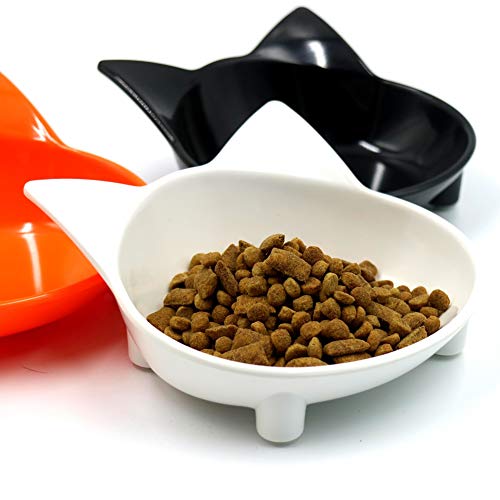 Lindo gato oído mascota lenta alimentación tazón para perro gatito -slip rojo