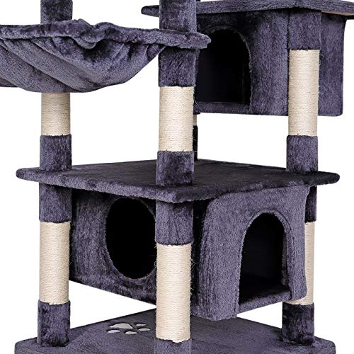 lionto Árbol rascador árbol para escalar árbol rascador para gatos Altura 155 cm Gris oscuro