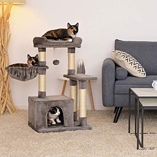 lionto Árbol rascador árbol trepador Gatos árbol Gatos Altura 85 cm Gris Oscuro